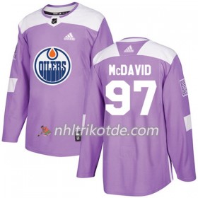 Edmonton Oilers Trikot Connor McDavid 97 Adidas 2017-2018 Lila Fights Cancer Practice Authentic - Herren